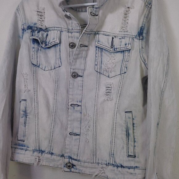 A MUST HAVE TRILLNATION Distressed Denim Jacket Adult Medium - Picture 4 of 14